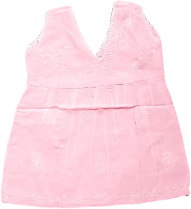 Lucknow Chikankari Embroidered Baby Jhabla Frock - view 1