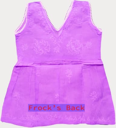Lucknow Chikankari Embroidered Baby Jhabla Frock - view 3