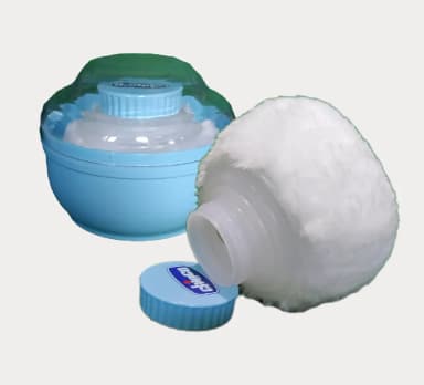 Premium Skin Care Powder Puff with Holder Container - Vanilla White - view 1