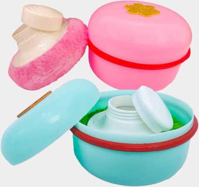 Baby Powder Puff Holder with Container - Combo Pack of 2